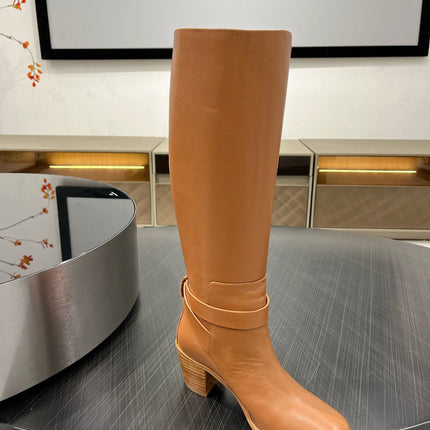 JUSTINE BOOT 6 CM IN BRONZE BROWN CALFSKIN