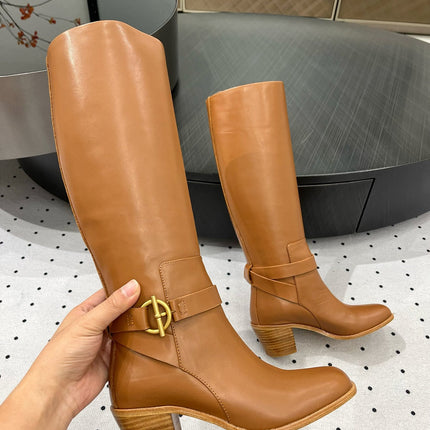 JUSTINE BOOT 6 CM IN BRONZE BROWN CALFSKIN