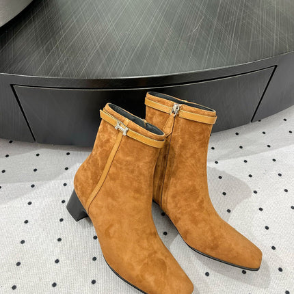 HOMMAGE ANKLE BOOT 5 CM IN BRONZE BROWN SUEDE