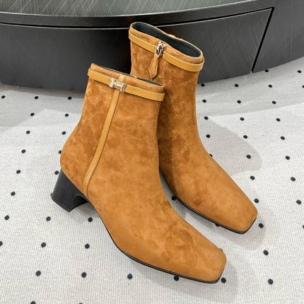 HOMMAGE ANKLE BOOT 5 CM IN BRONZE BROWN SUEDE