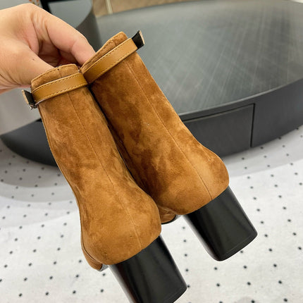 HOMMAGE ANKLE BOOT 5 CM IN BRONZE BROWN SUEDE