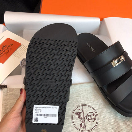 GABRIEL SANDAL MULE IN BLACK CALFSKIN