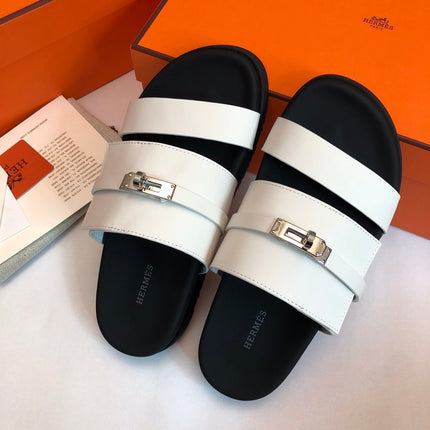 GABRIEL SANDAL MULE IN WHITE CALFSKIN