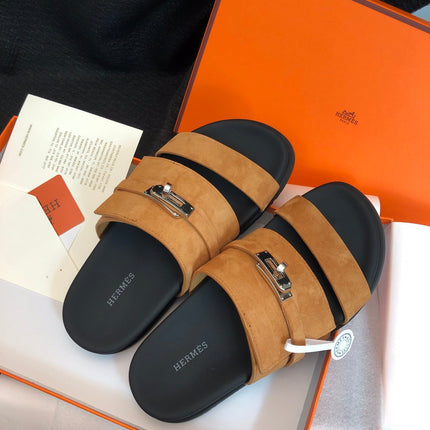 GABRIEL SANDAL MULE IN BRONZE BROWN SUEDE