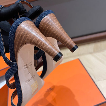 GLAMOUR 75 SANDAL DENIM CALFSKIN