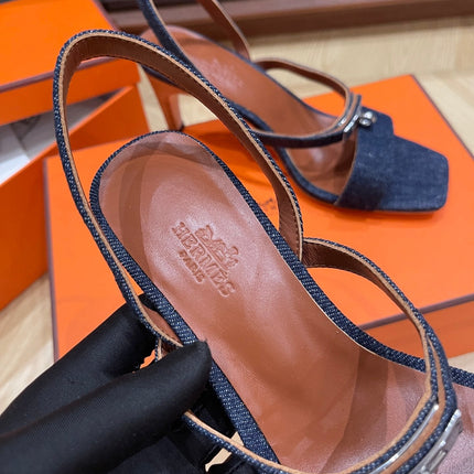 GLAMOUR 75 SANDAL DENIM CALFSKIN