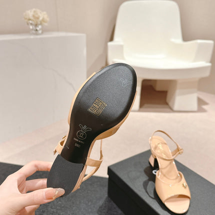 HIGH HEELS SANDAL IN BISQUE CREAM LAMBSKIN