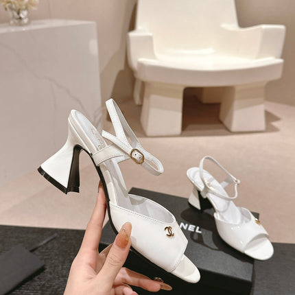 HIGH HEELS SANDAL IN WHITE LAMBSKIN