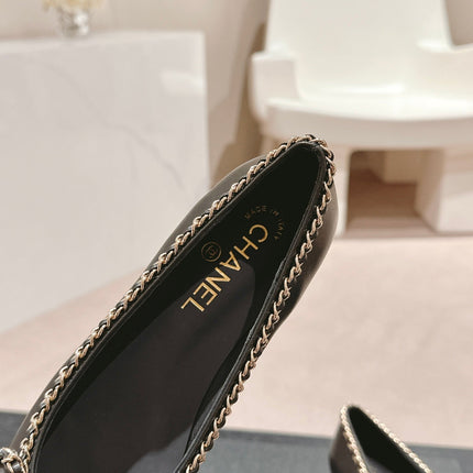 BOWKNOT BALLET FLAT IN BLACK SHEEPSKIN