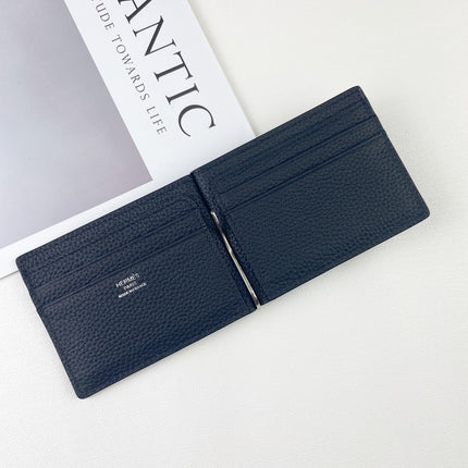 HM SILK’IN DOLLAR WALLET 11 BLACK GRAINED CALFSKIN