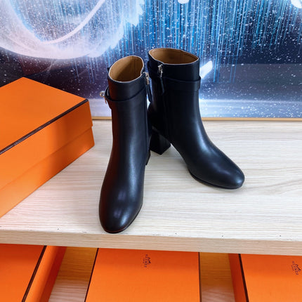 STORY ANKLE BOOT 7 CM IN BLACK LAMBSKIN