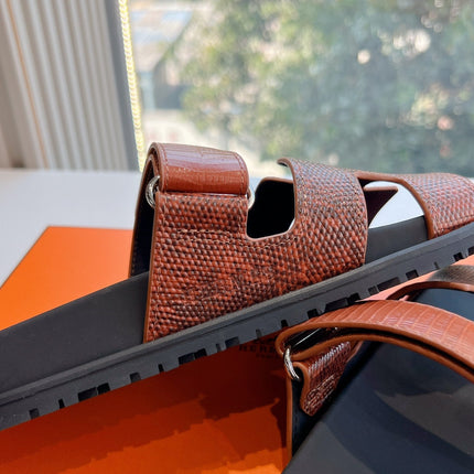 CHYPRE SANDAL IN PECAN BROWN LIZARD SKIN