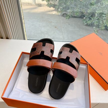 CHYPRE SANDAL IN PECAN BROWN LIZARD SKIN