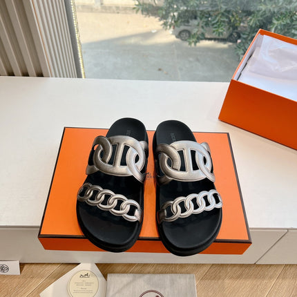 EXTRA SANDAL IN SILVER CALFSKIN