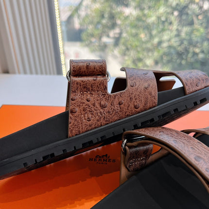 CHYPRE SANDAL IN CHOCOLATE BROWN GRAINED CALFSKIN