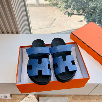 CHYPRE SANDAL IN COBALT BLUE GRAINED CALFSKIN