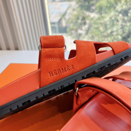 CHYPRE SANDAL IN FIRE ORANGE SUEDE