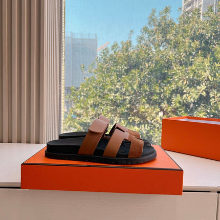 CHYPRE SANDAL IN BRONZE BROWN SUEDE AND CALFSKIN