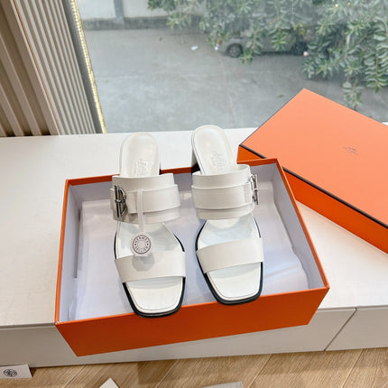 KUTE 60 SANDAL IN WHITE CALFSKIN