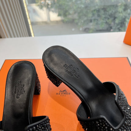 0ASIS SANDAL IN BLACK SUEDE WITH CRYSTALS