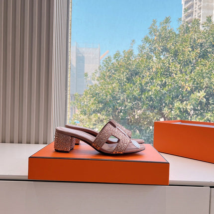 0ASIS SANDAL IN BLUSH PINK SUEDE WITH CRYSTALS