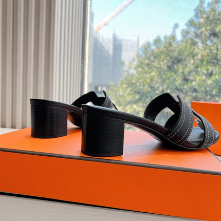 0ASIS SANDAL IN BLACK MIX WHITE CALFSKIN