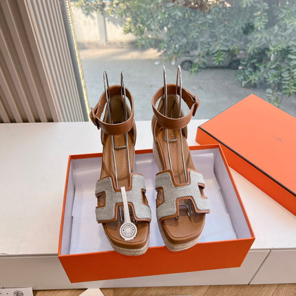 ELDA ESPADRILLE IN WHITE FABRIC AND BRONZE BROWN CALFSKIN