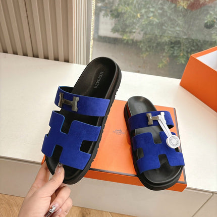 CHYPRE SANDAL IN COBALT BLUE SUEDE