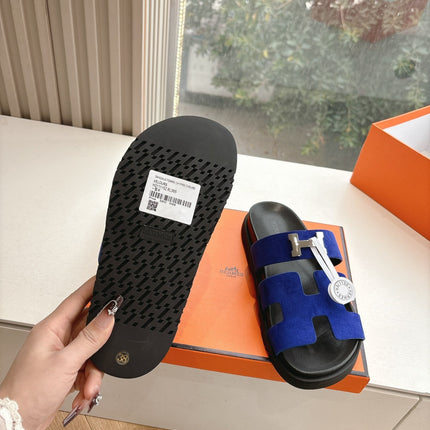 CHYPRE SANDAL IN COBALT BLUE SUEDE