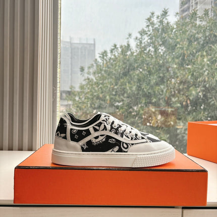 GET SNEAKER IN BLACK MIX WHITE MAXI CANVAS AND CALFSKIN