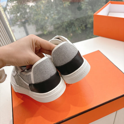 GET SNEAKER IN DOVE GRAY MAXI CANVAS AND CALFSKIN