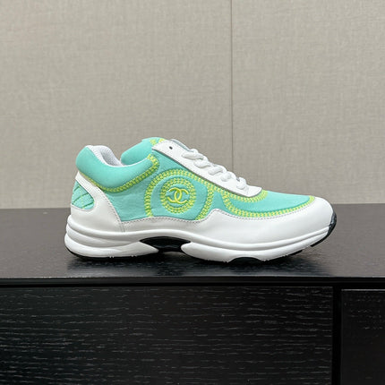 CLASSIC TRAINER IN MINT GREEN MIX WHITE FABRIC