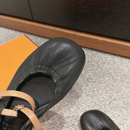 BALLERINA BALLET FLAT BLACK LAMBSKIN