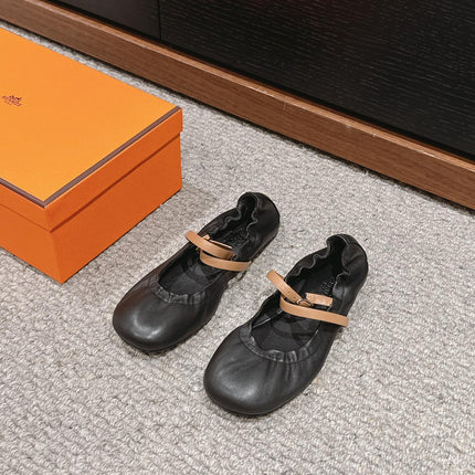 BALLERINA BALLET FLAT BLACK LAMBSKIN