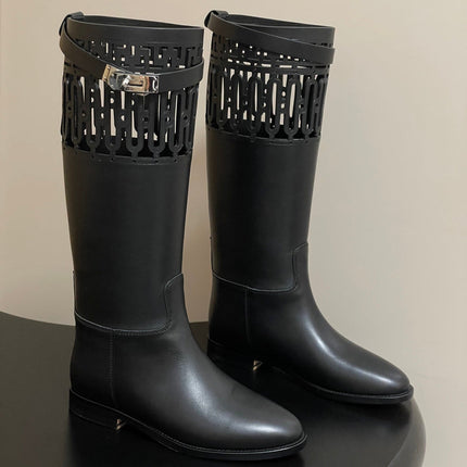 HM JUMPING BOOTS IN BLACK CALFSKIN 423264