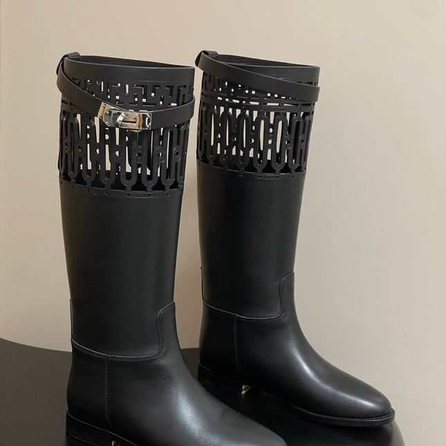 HM JUMPING BOOTS IN BLACK CALFSKIN 423264
