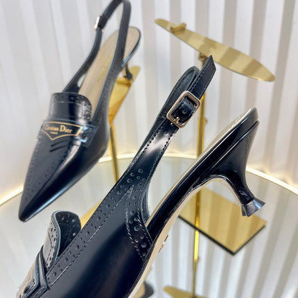 BOY SLINGBACK PUMP 35MM 25S IN BLACK CALFSKIN