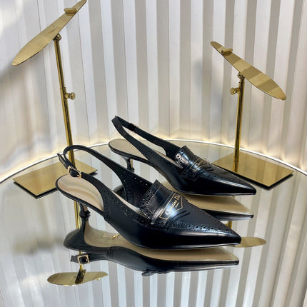 BOY SLINGBACK PUMP 35MM 25S IN BLACK CALFSKIN