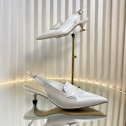 BOY SLINGBACK PUMP 35MM 25S IN WHITE CALFSKIN