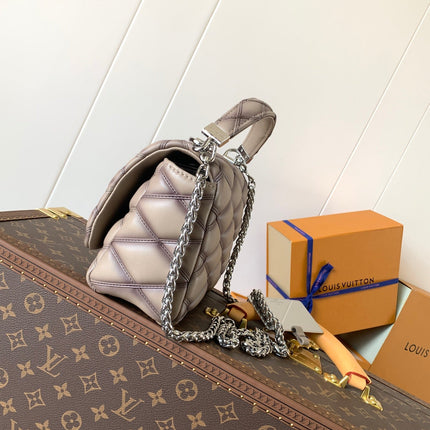 LV 25S GO-14 MM 23 IN BROWN QUILTED LAMBSKIN SILVER HARDWRE