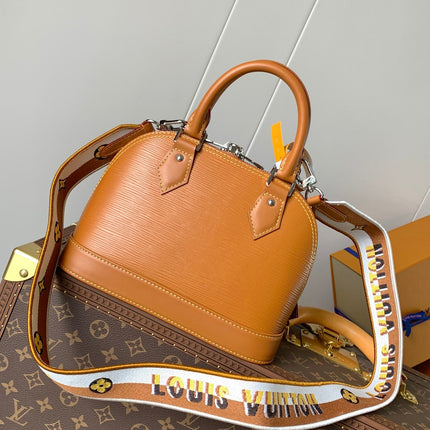 ALMA BB BAG 23 IN BRONZE BROWN GRAIN EPI COWHIDE
