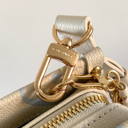 LV 25S ONTHEGO EAST WEST BAG 25 IN WHITE BLUE CALFSKIN MONOGRAM EMPREINTE