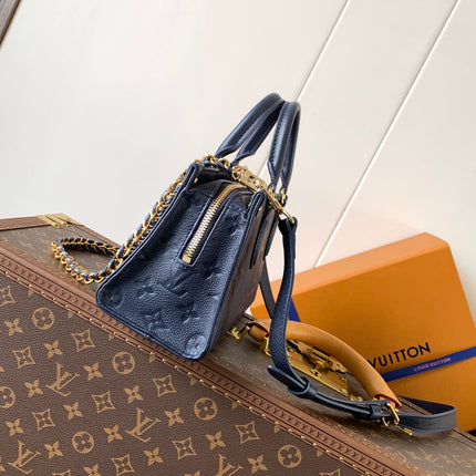 LV 25S ONTHEGO EAST WEST BAG 25 IN NAVY BLUE CALFSKIN MONOGRAM EMPREINTE