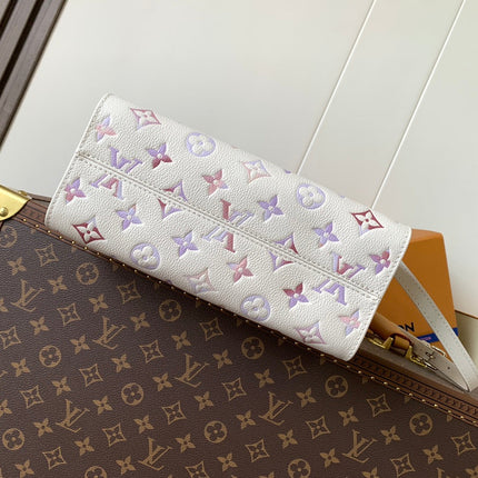 LV 25S ONTHEGO PM BAG 25 IN BEIGE DREAM EMBOSSED TEXTURED CALFSKIN