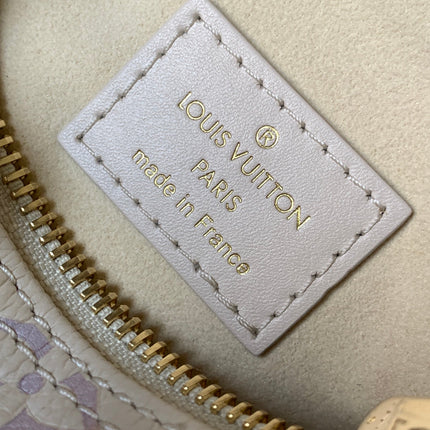 LV 25S NANO SPEEDY 16 IN BEIGE DREAM EMBOSSED TEXTURED CALFSKIN