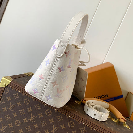 LV 25S ALL IN BB BAG 18 IN CREAM DREAM EMBOSSED TEXTURED CALFSKIN