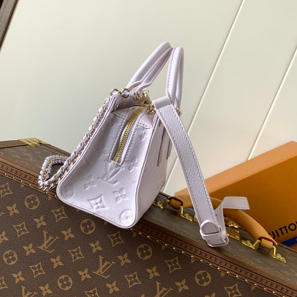 LV 25S ONTHEGO EAST WEST BAG 25 IN LIGHT LAVENDER CALFSKIN MONOGRAM EMPREINTE