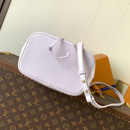 LV 25S NÉONOÉ BB 20 IN MISTY PURPLE CALFSKIN GOLD HARDWARE