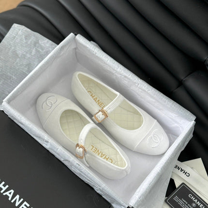 MARY JANE SHOES WHITE CORDUROY TWILL FABRIC