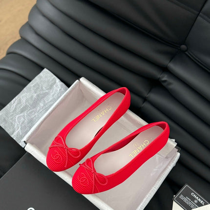 CLASSIC BALLET FLATS CHERRY RED LAMBSKIN